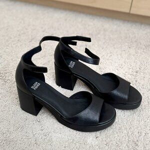 Eileen Fisher Nava Platform Sandal (Women) 8M, BLACK New with Box